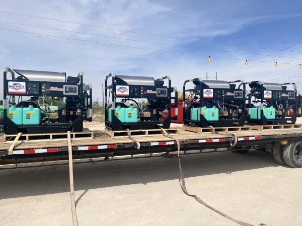Pressure washers on trailer